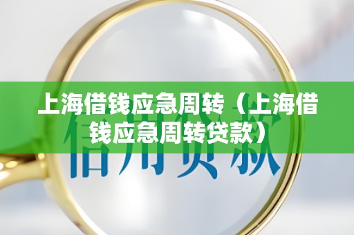 上海借钱应急周转（上海借钱应急周转贷款）